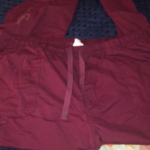 2X WonderWink WonderFlex scrub bottoms maroon